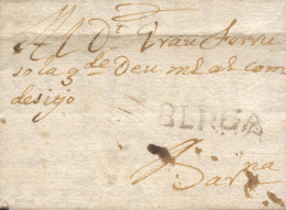 D.P. 5. 1745. Carta De Berga A Barcelona. Marca Nº 1N. Rarísima. - ...-1850 Voorfilatelie