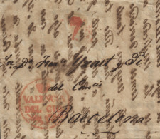 D.P. 5. 1827. Carta De Hamburgo (Alemania) A Barcelona, Vía Valencia. Muy Rara. - ...-1850 Préphilatélie