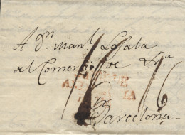D.P. 5. 1817. Carta De Malta A Barcelona, Vía Gibraltar. Muy Raro Origen. - ...-1850 Vorphilatelie