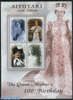 Aitutaki 2000 Queen Mother 4v M/s, Mint NH, History - Kings & Queens (Royalty) - Royalties, Royals