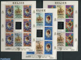 Belize/British Honduras 1982 Royal Baby 3 M/ss, Mint NH, History - British Honduras (...-1970)