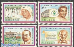 Belize/British Honduras 1992 Famous Persons 4v, Mint NH - Honduras Britannico (...-1970)
