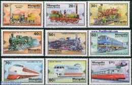 Mongolia 1979 Locomotives 9v, Mint NH, Transport - Railways - Trains