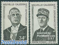 New Caledonia 1971 Charles De Gaulle 2v, Mint NH, History - Politicians - Unused Stamps