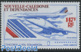 New Caledonia 1976 Concorde Flight 1v, Mint NH, Transport - Concorde - Aircraft & Aviation - Nuovi