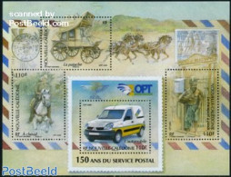 New Caledonia 2009 Postal Transport S/s, Mint NH, Nature - Transport - Horses - Post - Stamps On Stamps - Automobiles .. - Ongebruikt