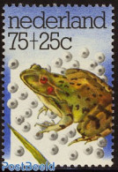 Netherlands 1976 75+25c Plate Flaw, Green Spot On Back, Mint NH, Nature - Frogs & Toads - Ongebruikt