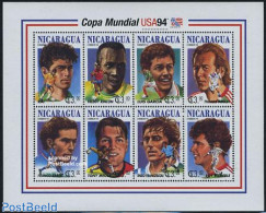 Nicaragua 1994 World Cup Football USA 8v M/s, Mint NH, Sport - Football - Nicaragua