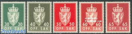 Norway 1962 On Service 5v, Normal Paper, Mint NH, History - Coat Of Arms - Other & Unclassified