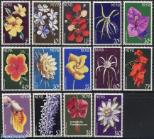 Nevis 1984 Flowers 14v, Mint NH, Nature - Flowers & Plants - St.Kitts Und Nevis ( 1983-...)