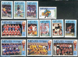Nevis 1986 World Cup Football 12v, Mint NH, Sport - Football - St.Kitts And Nevis ( 1983-...)