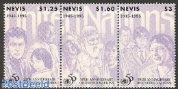 Nevis 1995 50 Years U.N.O. 3v [::], Mint NH, History - United Nations - St.Kitts Y Nevis ( 1983-...)