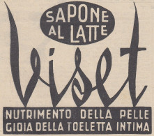 Sapone Al Latte VISET - Pubblicità D'epoca - 1938 Vintage Advertising - Publicités