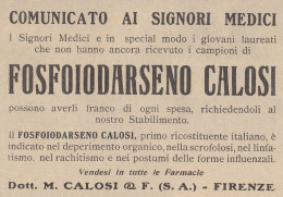 Fosfoiodarseno Calosi - Pubblicità D'epoca - 1933 Vintage Advertising - Publicités