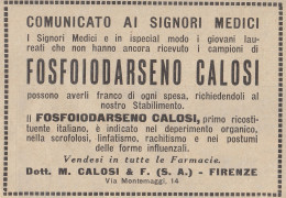 Fosfoiodarseno Calosi - Pubblicità D'epoca - 1933 Vintage Advertising - Publicités