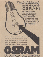 Osram La Lampada Dell'economia - Pubblicità D'epoca - 1933 Old Advertising - Publicités