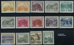 Austria 1929 Definitives, Views 14v, Mint NH, Religion - Sport - Transport - Various - Churches, Temples, Mosques, Syn.. - Ongebruikt