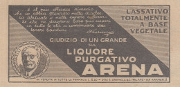 Liquore Purgativo ARENA - Pubblicità D'epoca - 1931 Vintage Advertising - Pubblicitari