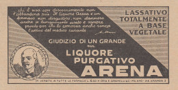 Liquore Purgativo ARENA - Pubblicità D'epoca - 1931 Vintage Advertising - Pubblicitari