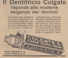 Colgate's Ribbon Dental Cream - Pubblicità D'epoca - 1931 Old Advertising - Pubblicitari