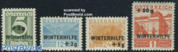 Austria 1933 Winter Aid, Overprints 4v, Unused (hinged), Sport - Mountains & Mountain Climbing - Art - Castles & Forti.. - Unused Stamps