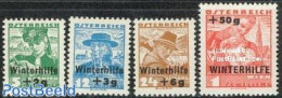 Austria 1935 Winter Aid 4v Overprints, Unused (hinged), Religion - Sport - Various - Churches, Temples, Mosques, Synag.. - Ongebruikt