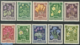 Austria 1948 Flowers 10v, Mint NH, Nature - Flowers & Plants - Nuovi
