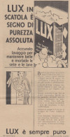 Detersivo LUX - Pubblicità D'epoca - 1931 Vintage Advertising - Publicités