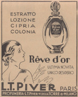 Reve D'Or - L.T. Piver Paris - Pubblicità D'epoca - 1931 Old Advertising - Pubblicitari