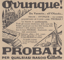 Probak Per Qualsiasi Rasoio Gillette - Pubblicità D'epoca - 1931 Old Ad - Advertising
