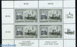 Austria 1998 WIPA M/s, Blackprint, Mint NH, Transport - Post - Stamps On Stamps - Automobiles - Ongebruikt