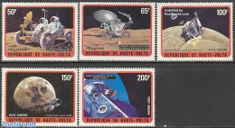 Upper Volta 1973 Moonlanding 5v, Mint NH, Transport - Space Exploration - Autres & Non Classés