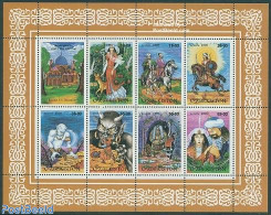 Uzbekistan 1999 Badal Korachi 7v+tab M/s, Mint NH, Art - Fairytales - Verhalen, Fabels En Legenden