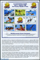 Palau 1998 Sports 9v M/s, Mint NH, Nature - Sport - Fishing - Diving - Sport (other And Mixed) - Poissons