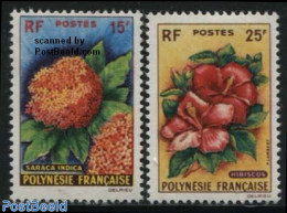 French Polynesia 1962 Flowers 2v, Unused (hinged), Nature - Flowers & Plants - Unused Stamps