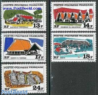 French Polynesia 1969 Hotels 5v, Mint NH, Various - Hotels - Tourism - Unused Stamps