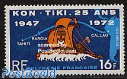 French Polynesia 1972 Kon Tiki 1v, Mint NH, Transport - Various - Ships And Boats - Maps - Ongebruikt