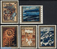 French Polynesia 1973 Paintings 5v, Mint NH, Art - Modern Art (1850-present) - Paintings - Neufs