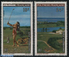 French Polynesia 1974 Golf Sport 2v, Mint NH, Sport - Golf - Sport (other And Mixed) - Neufs