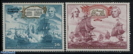 French Polynesia 1976 US Bicentenary 2v, Mint NH, History - Transport - US Bicentenary - Ships And Boats - Unused Stamps