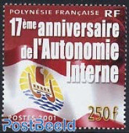 French Polynesia 2001 Autonomy 1v, Mint NH, History - History - Unused Stamps