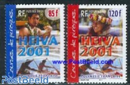 French Polynesia 2001 HEIVA 2001 2v, Mint NH, Sport - Transport - Sport (other And Mixed) - Ships And Boats - Neufs
