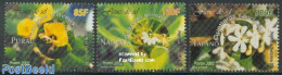 French Polynesia 2002 Flowers 3v, Mint NH, Nature - Flowers & Plants - Ongebruikt