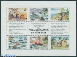 Pitcairn Islands 1990 Mutiny On The Bounty S/s, Mint NH, Transport - Fire Fighters & Prevention - Ships And Boats - Brandweer