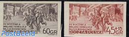 Poland 1952 October Revolution 2v Imperforated, Mint NH, History - Russian Revolution - Unused Stamps