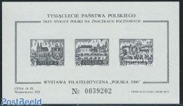 Poland 1966 Polska 1000 Blackprint, Mint NH, History - Coat Of Arms - Art - Castles & Fortifications - Neufs
