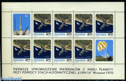 Poland 1970 LUNA 16 M/s, Mint NH, Transport - Space Exploration - Unused Stamps