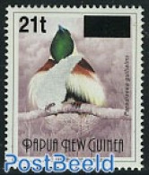 Papua New Guinea 1995 Overprint 1v (on 90t) (with Date JULY 1993) (fat Overprint), Mint NH, Nature - Birds - Papoea-Nieuw-Guinea