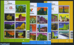 Portugal 2007 21 Portuguese Wonders 3 S/s, Mint NH, Religion - Churches, Temples, Mosques, Synagogues - Art - Architec.. - Nuovi