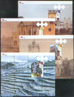 Portugal 2002 World Heritage 4 S/s, Mint NH, History - Nature - Religion - World Heritage - Wine & Winery - Churches, .. - Ungebraucht